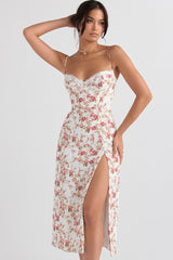 Charlotte Rose Print Corset Midi Sundress