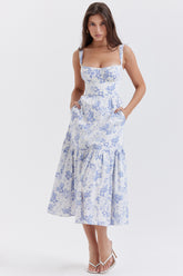 Elia Blue Print Midi Sundress