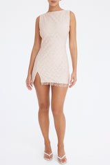 Mistress Rocks Oyster Broderie Anglais Mini Dress - SALE