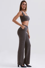 Yalina Charcoal Cashmere Blend Trousers - SALE
