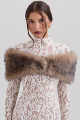 Ashly Faux Fox Fur Shawl