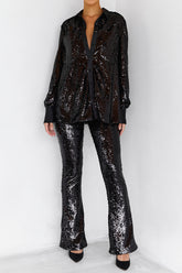 Mistress Rocks Black Sequin Trousers - SALE
