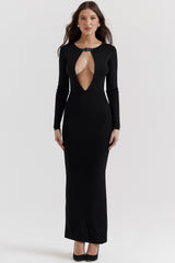 Keeya Black Knit Maxi Dress