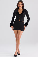 Avril Black Cashmere Mini Skirt - SALE