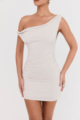 Mistress Rocks Taupe Off Shoulder Mini Dress - SALE
