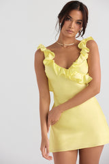 Tink Buttercup Satin Ruffle Mini Dress