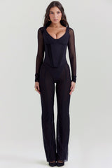 Araminta Black Long Sleeve Corset