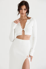 Eloise Ivory Cropped Cardigan - SALE