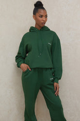 Halo Green Cotton Fleece-Back Oversized Hoodie