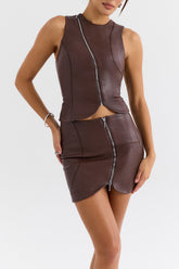 Mistress Rocks Earth Vegan Leather Mini Skirt - SALE