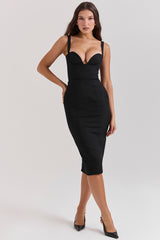 Bellissima Black Sweetheart Midi Dress