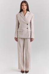 Hayden Beige High Waist Tailored Trousers