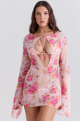 Oceana Floral Print Beach Cover Up