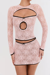 Mistress Rocks Peony Lace Mini Skirt - SALE