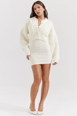 Salilah Cream Chenille Blend Bomber Jacket - SALE