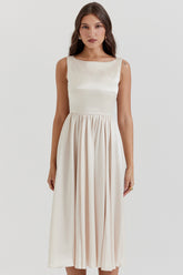 Shayla Vintage Cream Midi Dress
