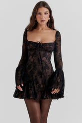 Analissa Black Lace Corset Dress