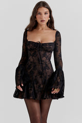 Analissa Black Lace Corset Dress