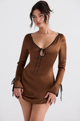 Sakina Copper Satin Mini Dress