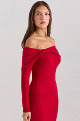 Amaryllis Holly Red Cashmere Blend Sweater