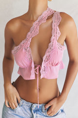 Lorena Pink Floaty Cropped Top
