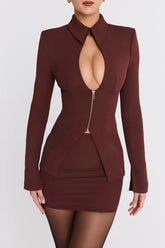 Mistress Rocks Chocolate Mini Skirt - SALE