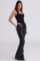 Sahar Black Sculpting Halter Neck Corset Top