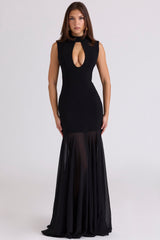 Raphaella Black Keyhole Maxi Dress