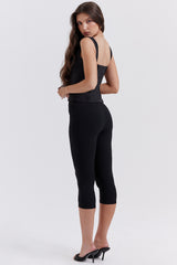 Halima Black Capri Trousers