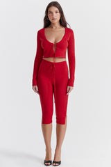 Abigail Cherry Knit Capri Trousers - SALE