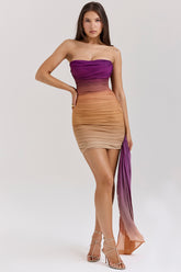 Sofie Ombre Mesh Strapless Mini Dress