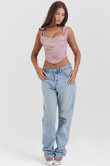 Una Pink Print Corset