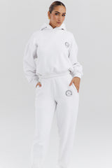 Muse White Cotton Fleece-Back Hoodie