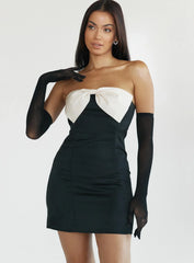 Kesy Bow Tie Mini Dress Black