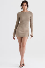 Savannah Taupe Knit Long Sleeve Top - SALE