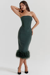 Fionula Emerald Green Strapless Corset Dress