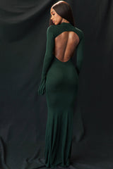 Sancha Forest Green Knit Maxi Dress