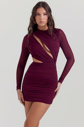 Lucinda Mulberry Cutout Mini Dress