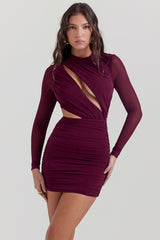 Lucinda Mulberry Cutout Mini Dress