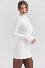 Asher Ivory Cashmere Mini Skirt