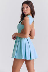 Ingrid Tuscan Blue Twill Mini Dress