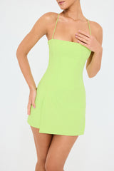 Mistress Rocks Lime Structured Wrap Over Dress - SALE