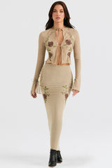 Lailah Artichoke Floral Maxi Skirt