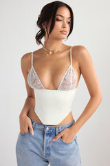 Emilee Ivory Satin and Lace Corset