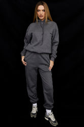 Sky Dark Grey Fleece Back Jogging Trousers
