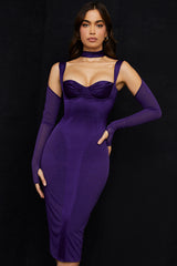 Talika Grape Corset Midi Dress