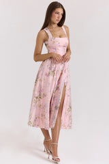 Minerva Pink Floaty Chiffon Midi Sundress