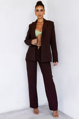 PrizedMistress Rocks Chocolate Tailored Cutout Trousers - SALE