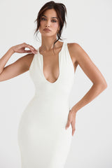 Eleanora Ivory Plunge Maxi Dress