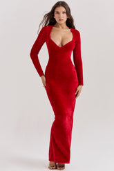 Aria Scarlet Chenille Sweetheart Dress
